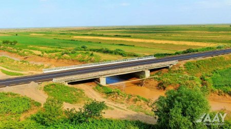 M3 magistralının Biləsuvar rayonundan keçən 10 km-lik hissəsi təmir olunub VİDEO/FOTO