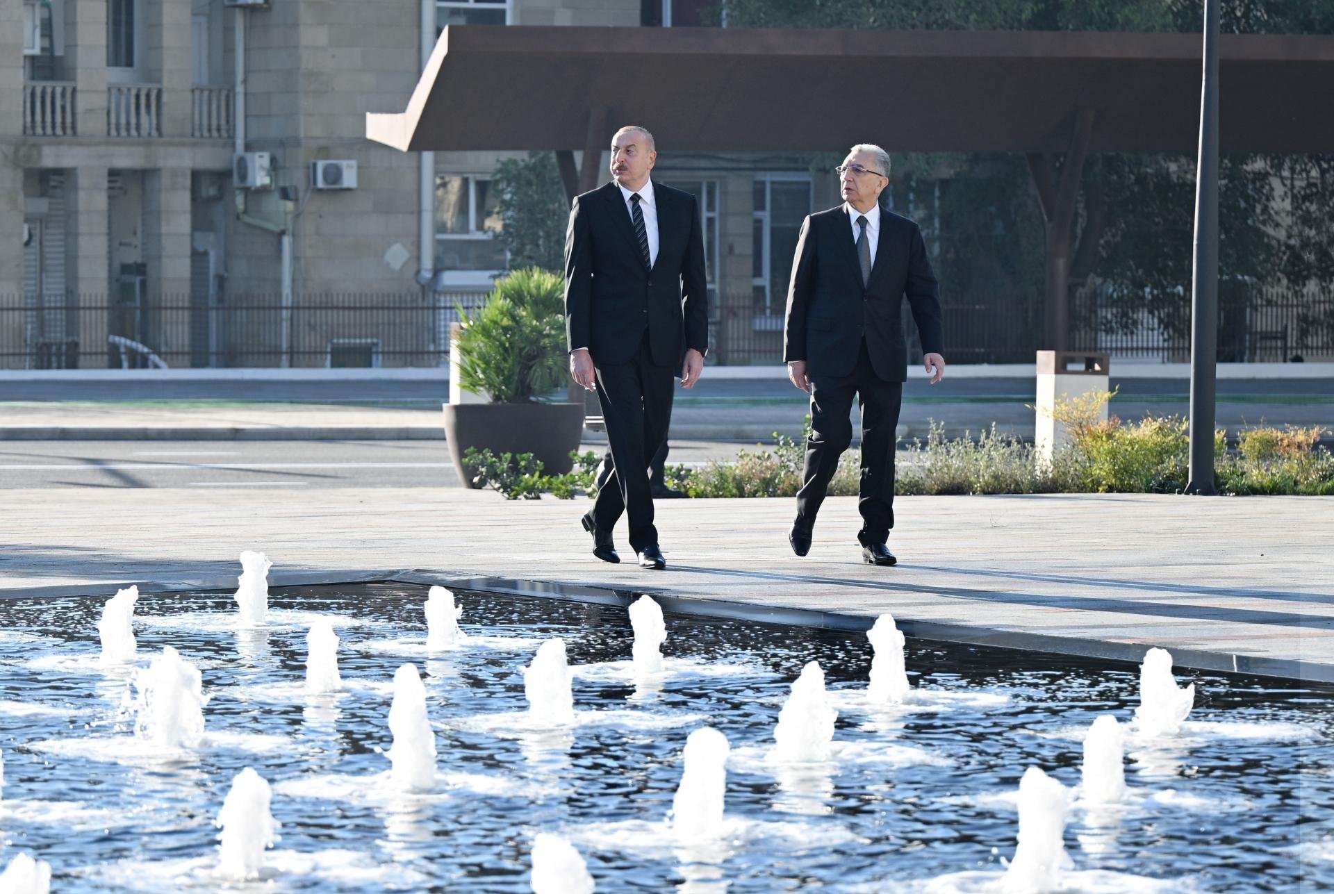 Prezident “28 May”da aparılan abadlıq işləri ilə tanış oldu